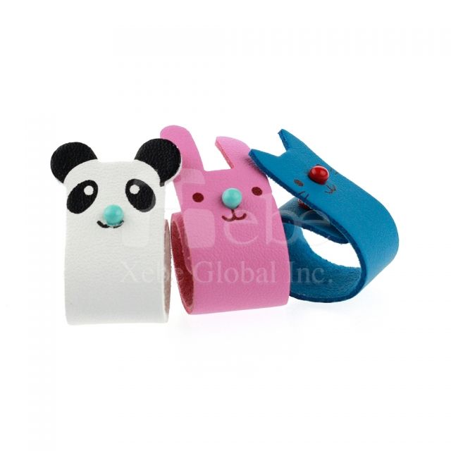 Animal leather cable organizer