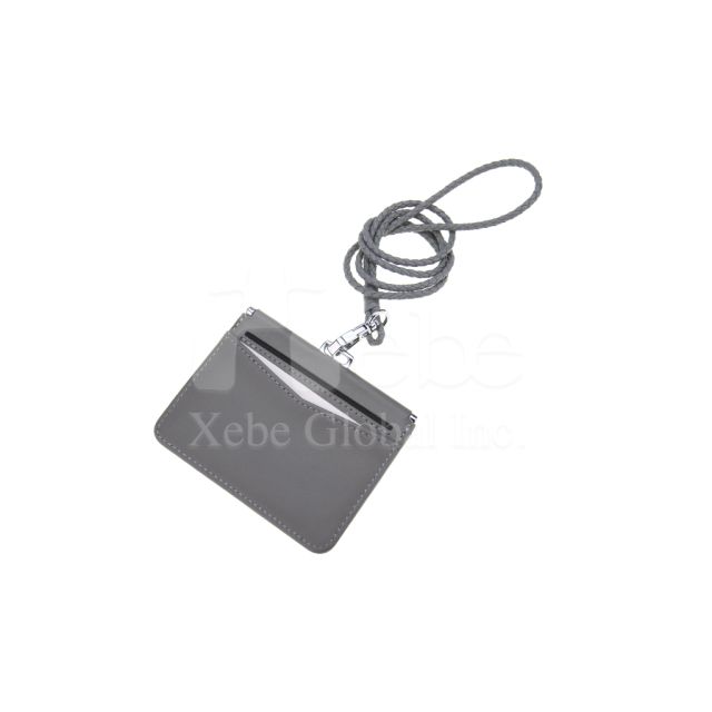 elephant grey leather card holder