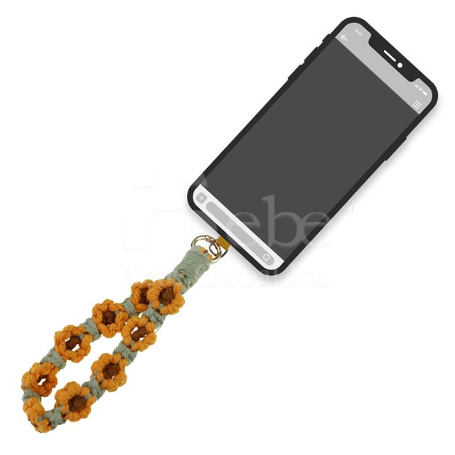 yellow flower wrist strap custom phone strap