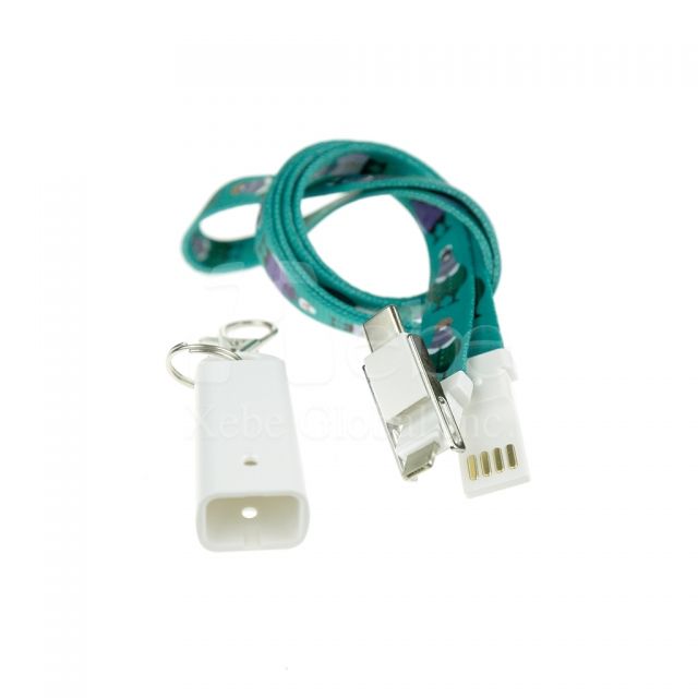 Custom lanyard usb charging cable 