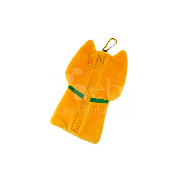 Custom flannel packing bag Orange cat shaped packing bag