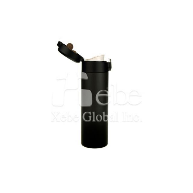Black leak proof one click open  stainless steel thermos
