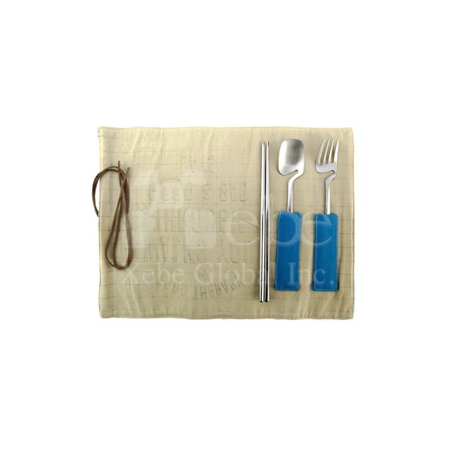 3-pack stainless steel eco-friendly cutlery bag