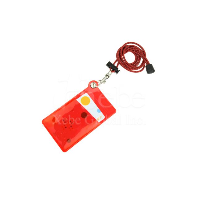 Lucky red adjustable lanyard card holder