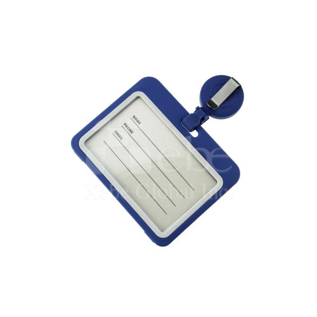 Dark blue silicone adjustable lanyard card sleeve 