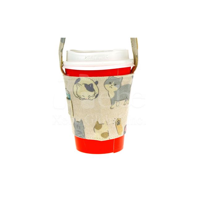 Full print cats cup sleeve bag