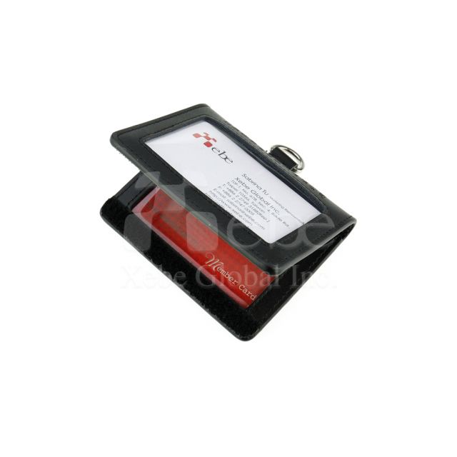 Classic black flip double sided card holder