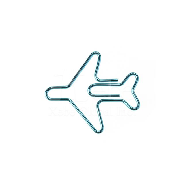 Custom Blue airplane shape paperclip 