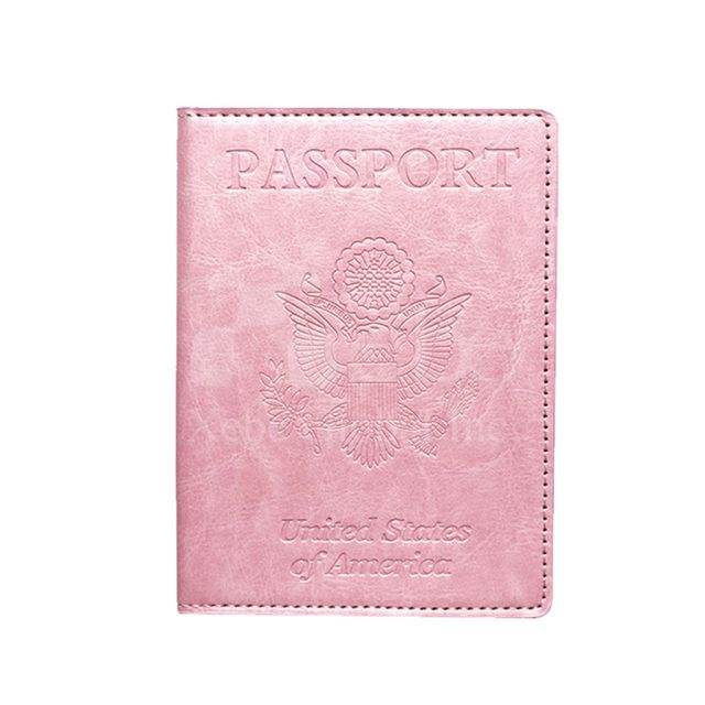 High quality rose pink customized passport holder 