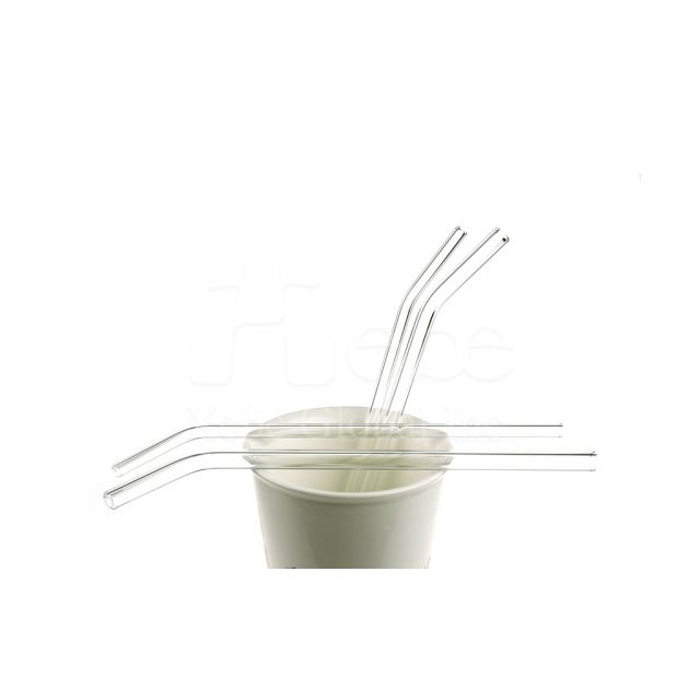 Bent glass straws Custom reusable straws 