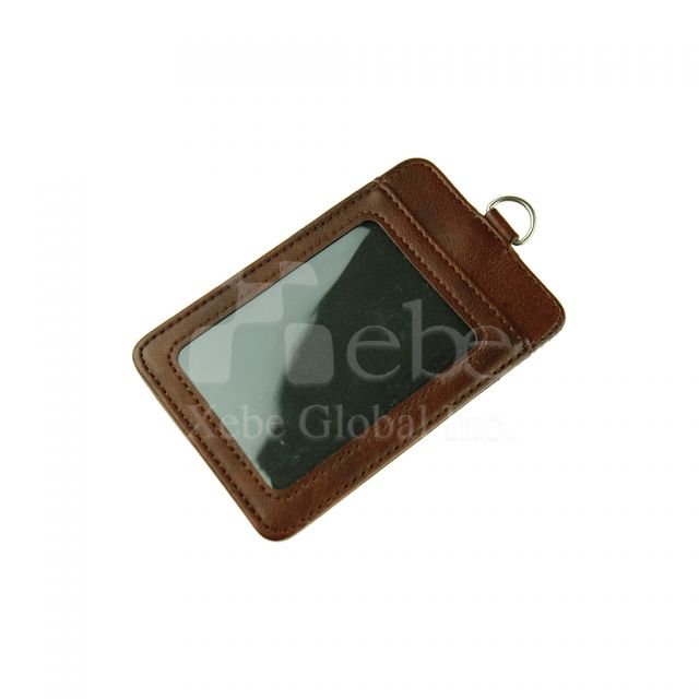 Custom leather one-fold id holder