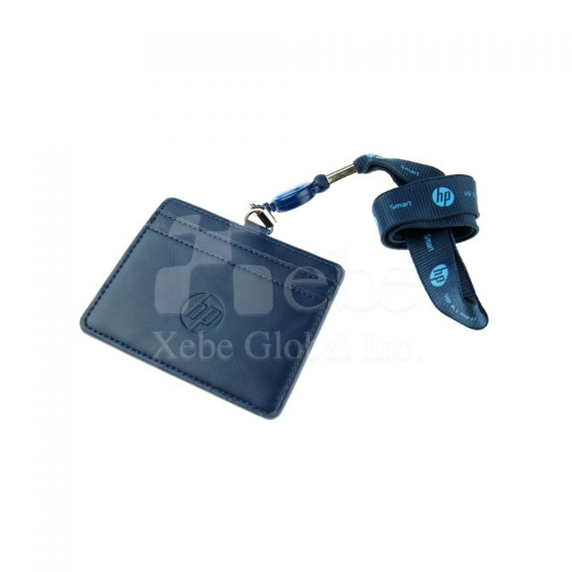 Custom navy blue id card holder 
