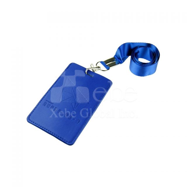 Custom blue ID card holder