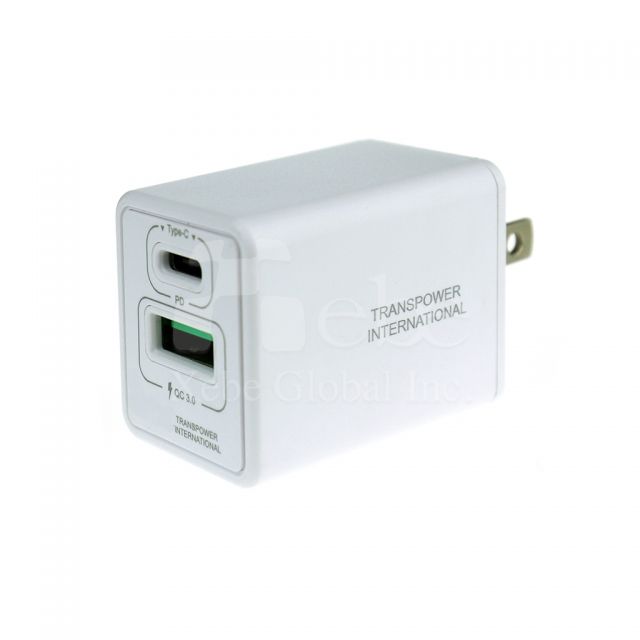 Custom Type C two pin usb charger Type C QC USB charger