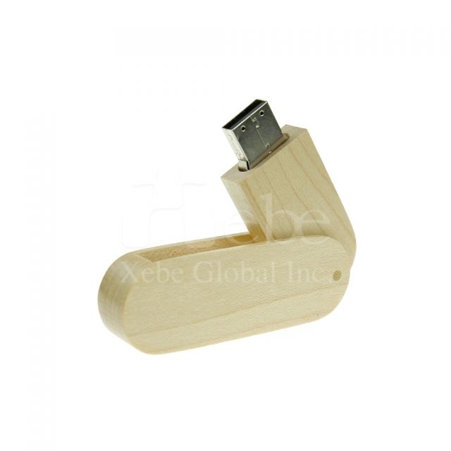 Custom wooden USB with slogan