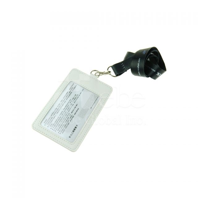 White straightly ID card holder 