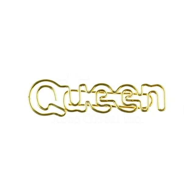 English word golden paperclip 