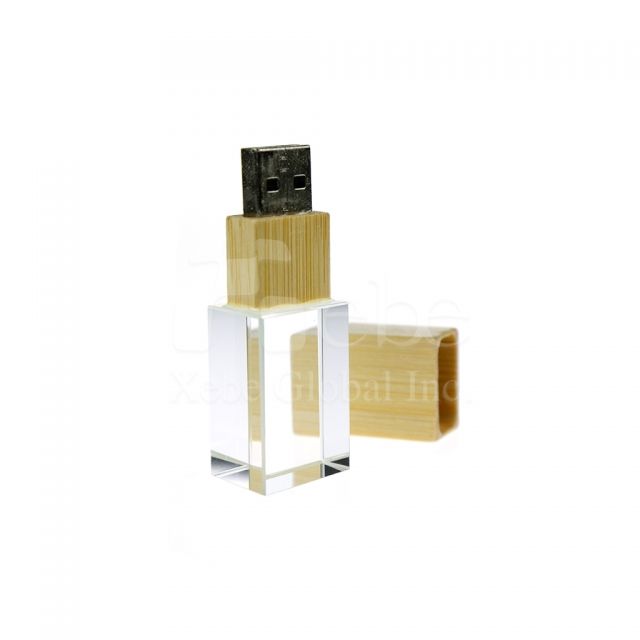 Crystal with bamboo USB 