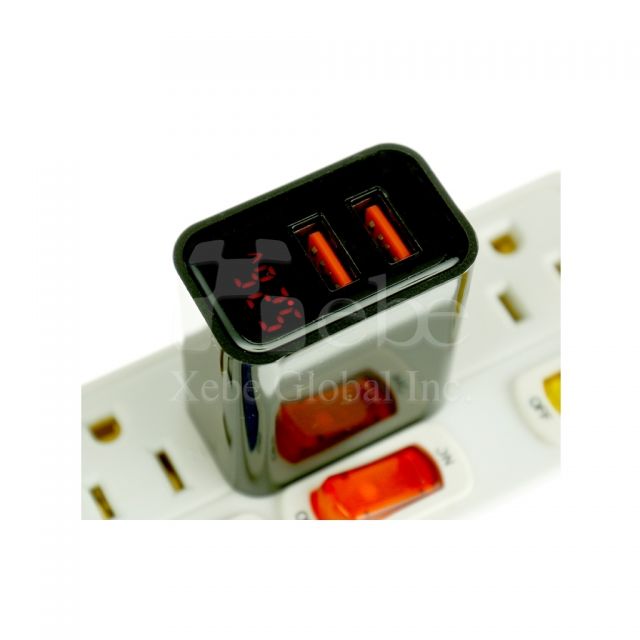 Custom two pins usb-charger vendor Custom usb charging with LCD display