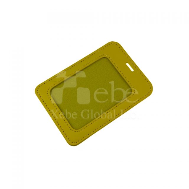 Yellow leather card holder 