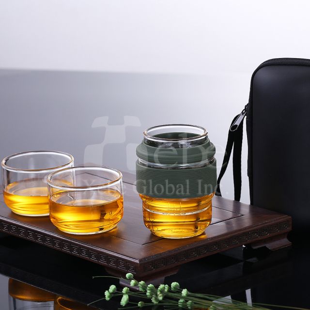 Customized LOGO glass tea cup