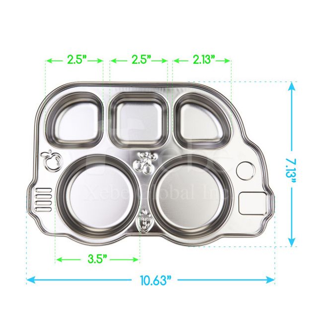 Customized stainless steel car-shaped dinner plate