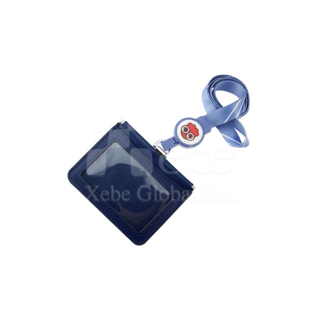 Blue color customized lanyard ID holder