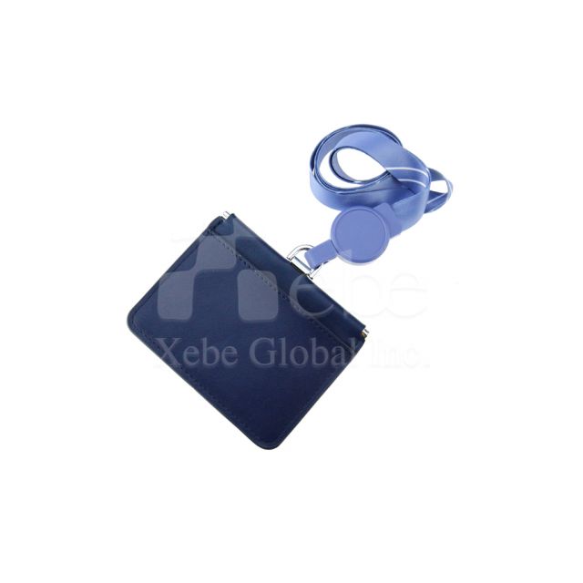 Blue color customized lanyard ID holder