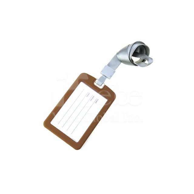 Brown color lanyard card holder