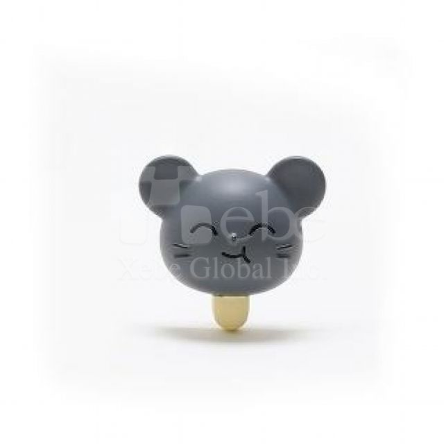 adorable little gray mouse custom fridge magnet