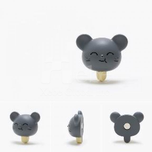 adorable little gray mouse custom fridge magnet