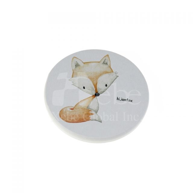 cute little fox customized diatomite coaster