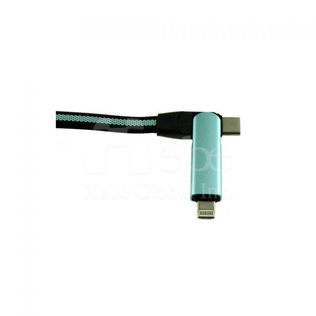 green rotate head design custom USB charging cable