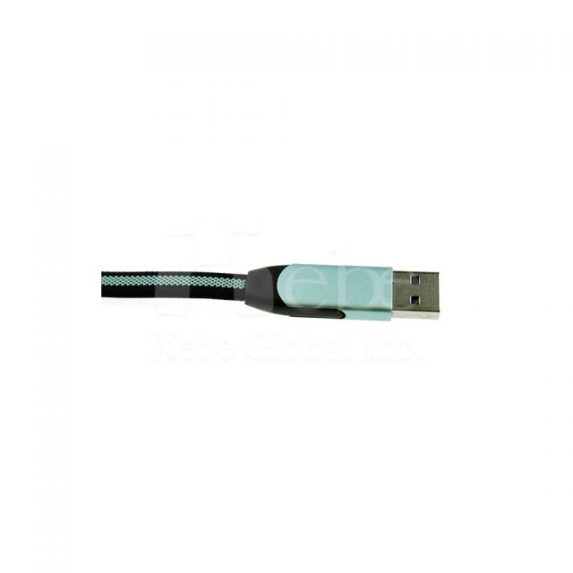 green rotate head design custom USB charging cable