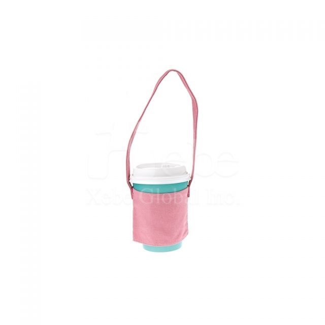 petal pink custom cup sleeve bag