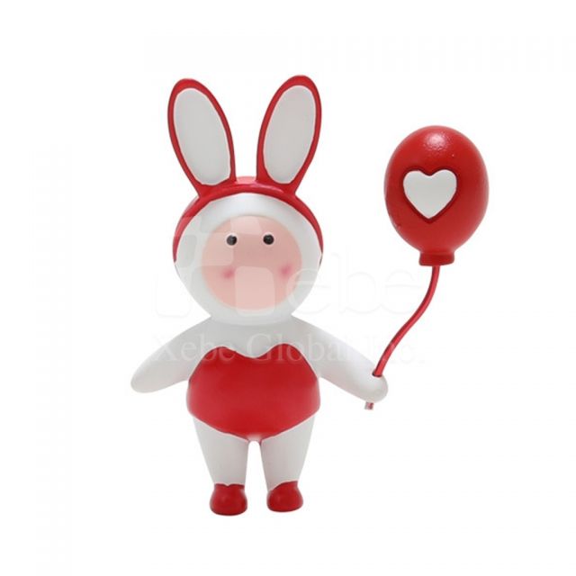 adorable rabbit with balloon customized fridge magnet