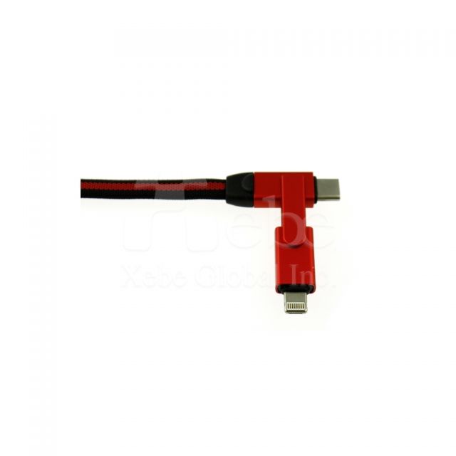 bright red rotated custom USB charging cable