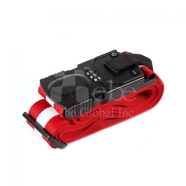 red and white design customized password with luggage straps in scale