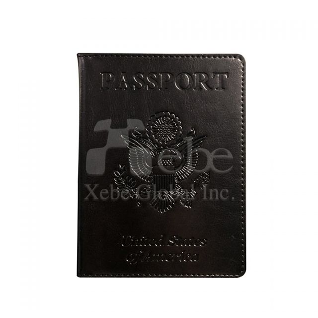 dark black custom passport holder