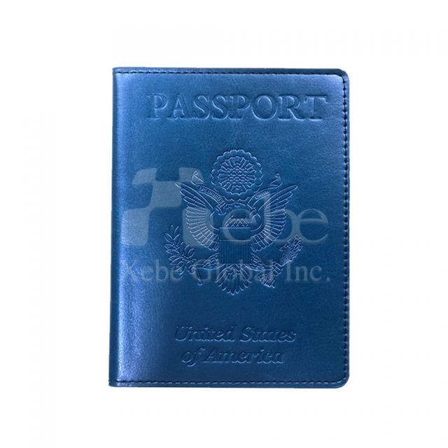 bright blue tone custom passport holder