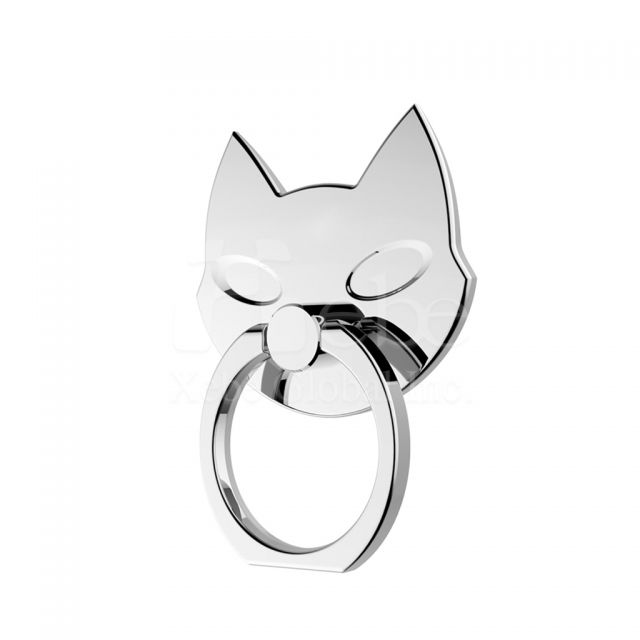 customized silver cat phone ring stand