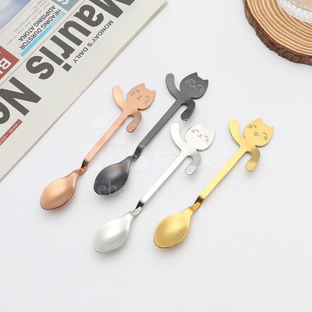 custom metal cat teaspoon