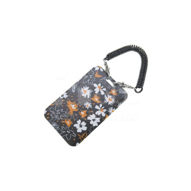 black flower customized luggage tag