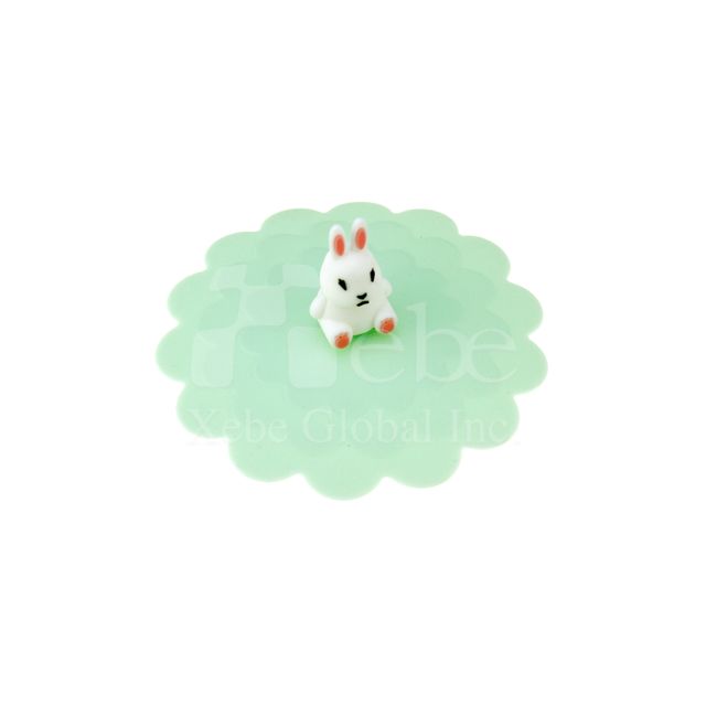 rabbit figure custom cup cover