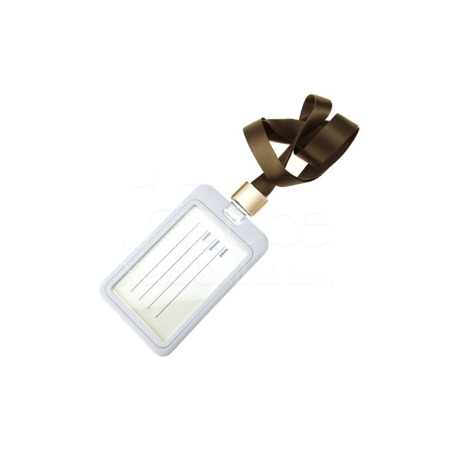 white customized card holder