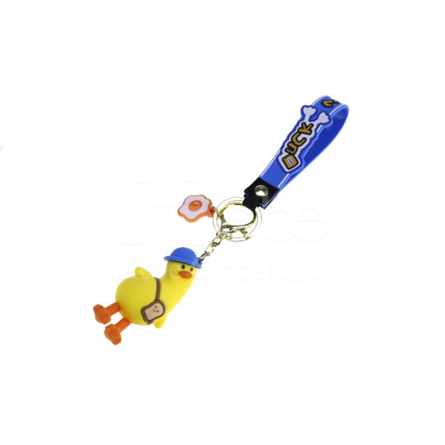 customized little duck figure key ring school gift