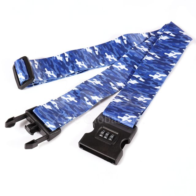 blue camouflage locker luggage strap