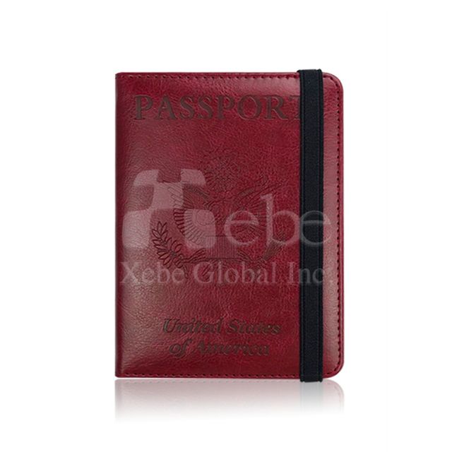 brick red cable tie passport holder