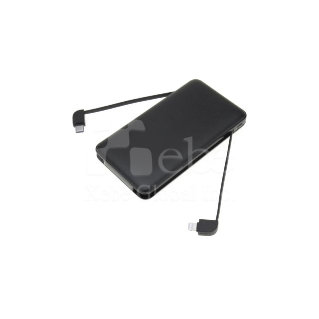 black double wire customized portable charger