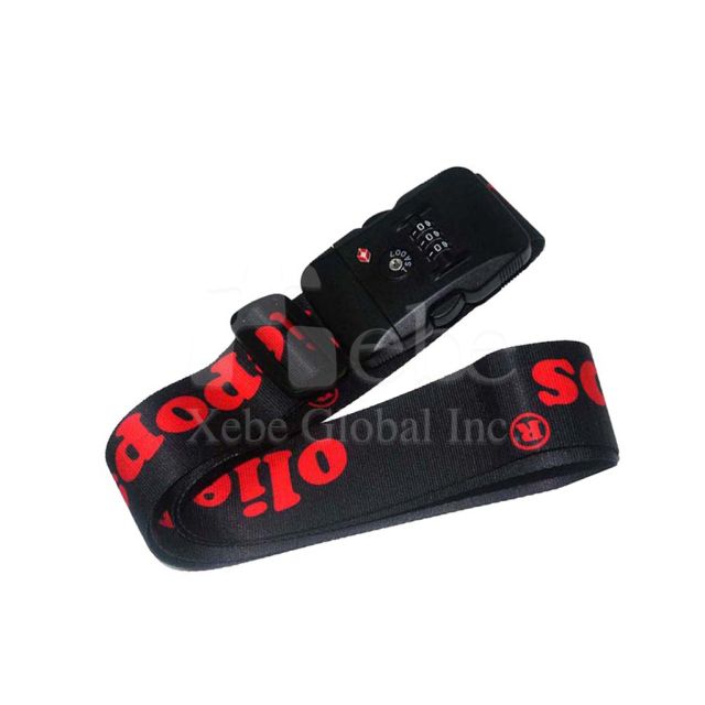 red and black letters printing customized luggage strap 